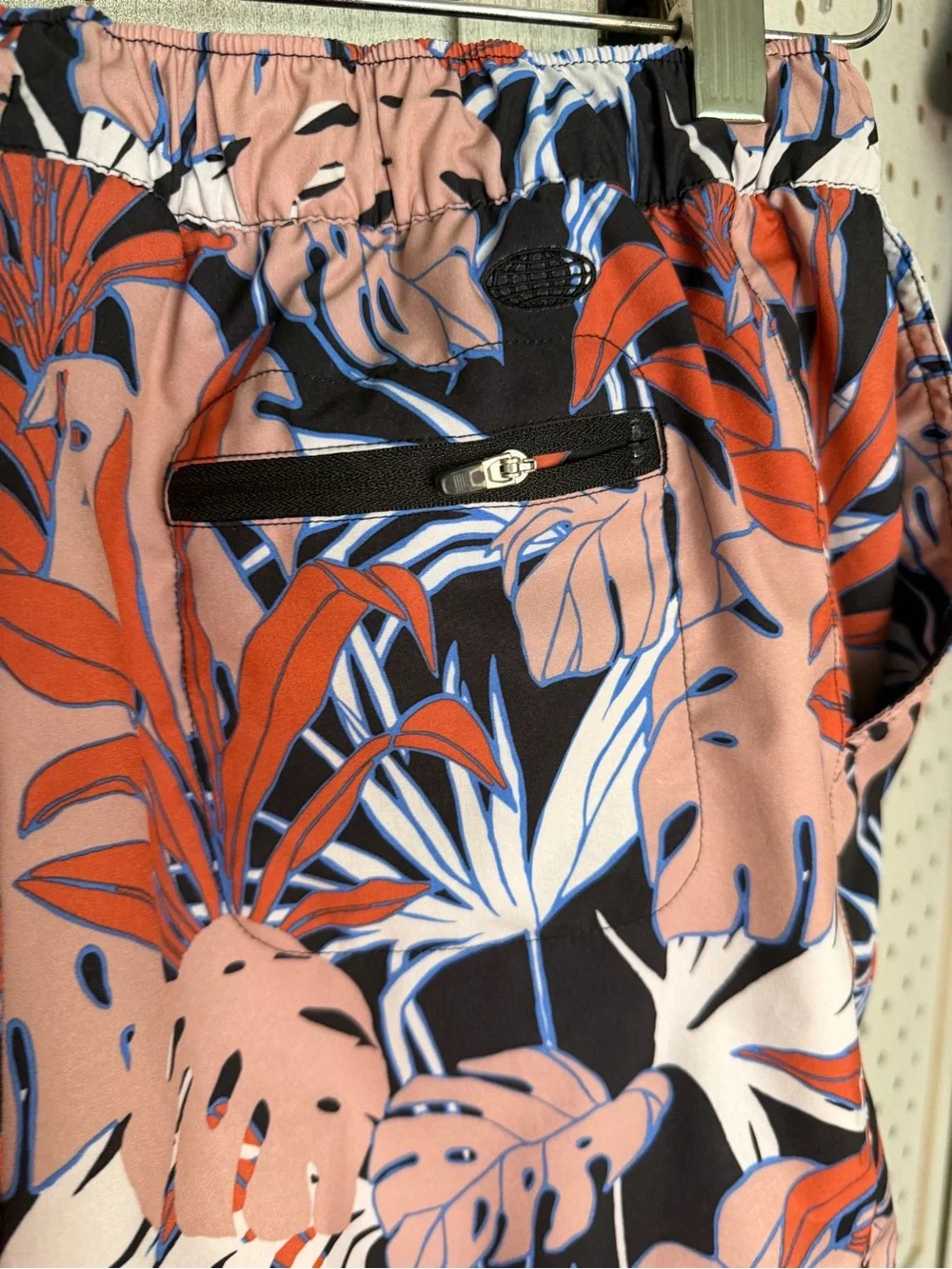 Reel Legends Coral  & Black Tropical Drawstring Shorts
